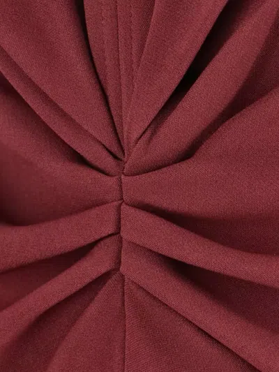 Victoria Beckham Midi Dress With Knot Detail And Short Sleeves In Red