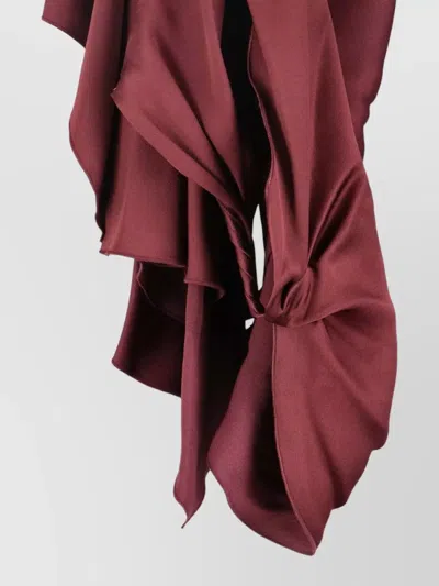 Victoria Beckham Asymmetric Draped Sleeveless Knee Length Dress In Brown