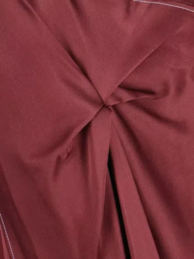 Victoria Beckham Asymmetric Draped Sleeveless Knee Length Dress In Brown