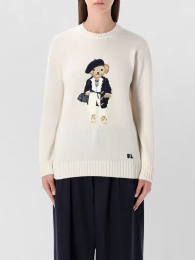 Ralph Lauren Polo Bear Cashmere Knit Sweater In Neutral