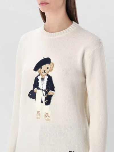 Ralph Lauren Polo Bear Cashmere Knit Sweater In Neutral