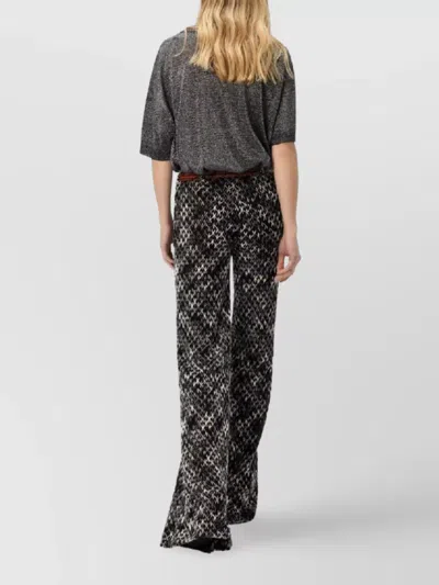 Missoni Crochet-knit Space-dyed Wool-blend Wide-leg Pants In Black