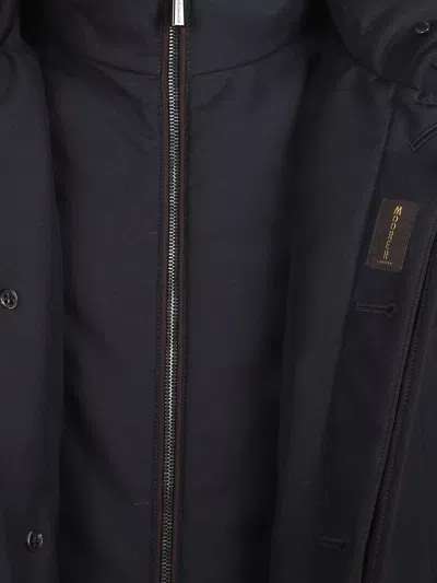 Moorer High Collar Jacket Front Pockets In Black