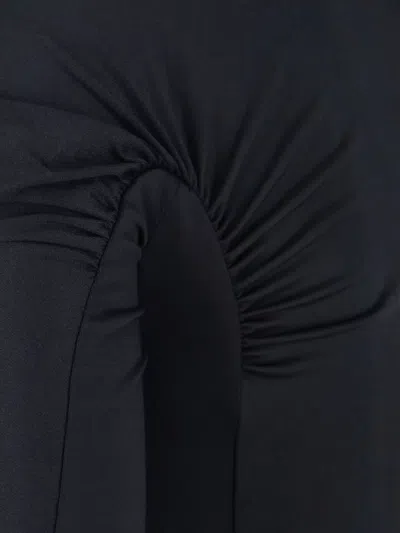 Victoria Beckham Long Sleeve Dress Asymmetric Hem Detail In Black