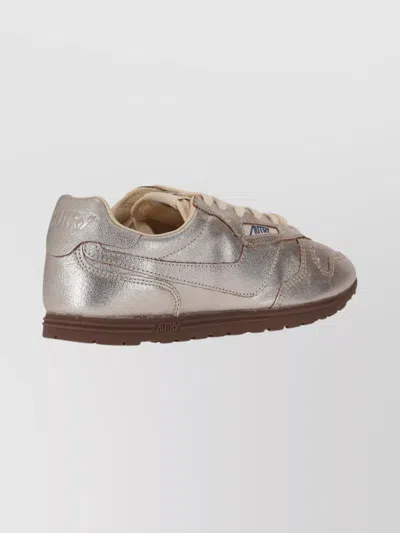 Autry Low-top Sneakers Metallic Finish In Brown