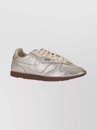 Autry Low-top Sneakers Metallic Finish In Brown