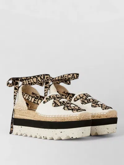 Stella Mccartney White Round Toe Espadrilles In Animal Print