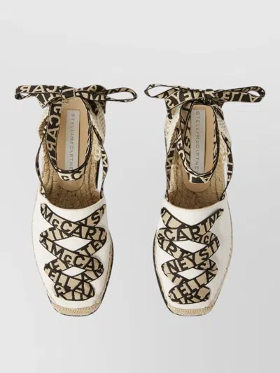 Stella Mccartney White Round Toe Espadrilles In Animal Print