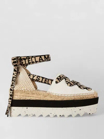 Stella Mccartney White Round Toe Espadrilles In Animal Print