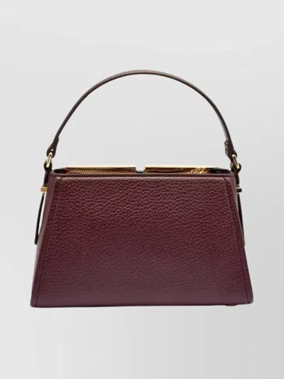 Elisabetta Franchi Structured Bucket Bag Shoulder Strap Top Handle In Red