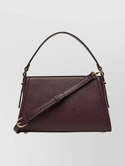 Elisabetta Franchi Structured Bucket Bag Shoulder Strap Top Handle In Red