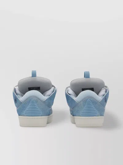 Lanvin Chunky Sole Perforated Sneakers In Blue