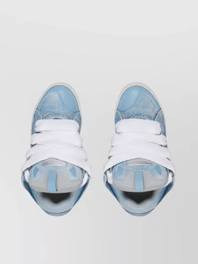 Lanvin Chunky Sole Perforated Sneakers In Blue