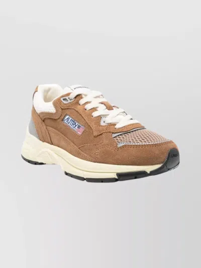 Autry Low Top Sneakers Suede And Mesh In Brown