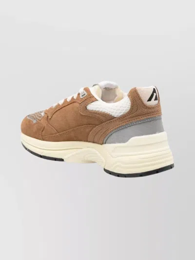 Autry Low Top Sneakers Suede And Mesh In Brown