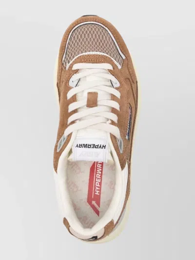 Autry Low Top Sneakers Suede And Mesh In Brown