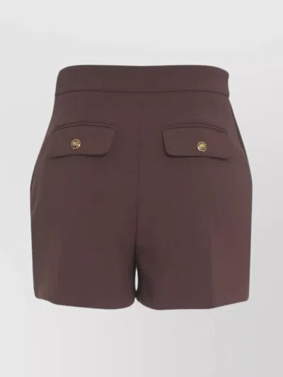 Elisabetta Franchi Stylish Shorts With Chain And Pockets In Brown