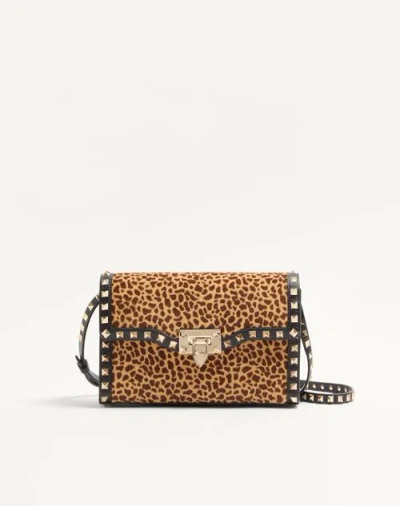Valentino Garavani  Garavani Rockstud Small Shoulder Bag In Pony-effect Calfskin With Anima In Multi