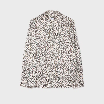 Ps By Paul Smith Women's Ecru 'animal' Print Shirt White In White