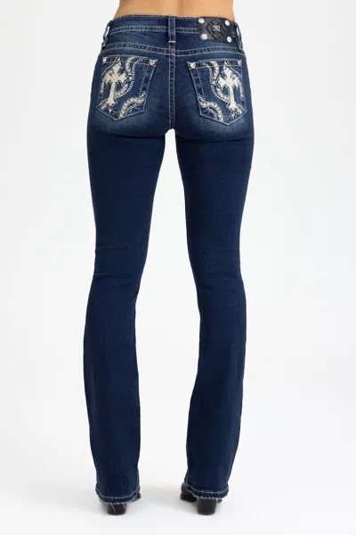Miss Me Raelyn Cross Bootcut Jeans - 32 / 30" / Vintage Blue
