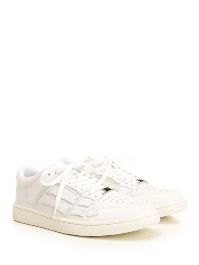 Amiri Pacific Bones Leather Panelled Sneakers In Neutral