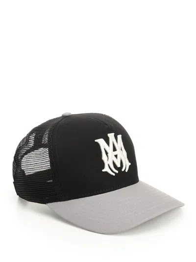 Amiri Cotton Cap With Curved Brim And Mesh Back In Black