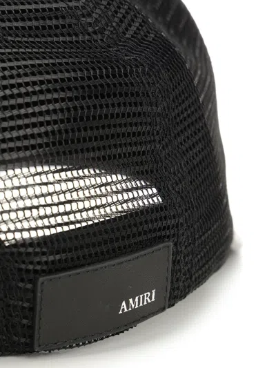 Amiri Cotton Cap With Curved Brim And Mesh Back In Black