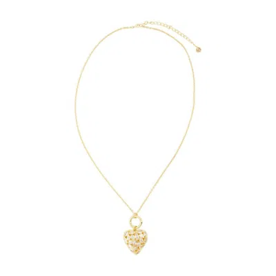 Self-portrait Heart-charm Necklace In Gold