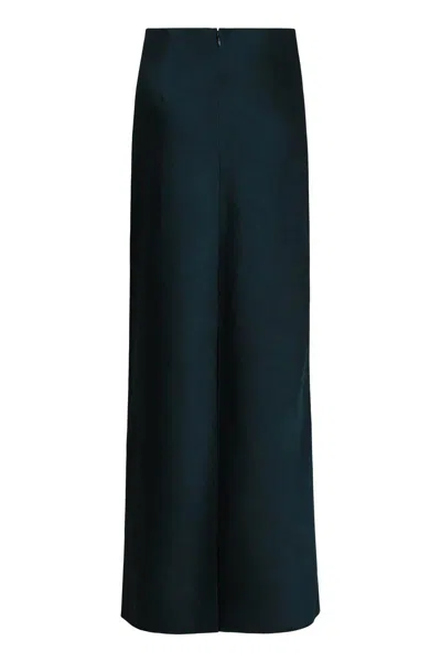 Vince Long Satin Bias Skirt In Black