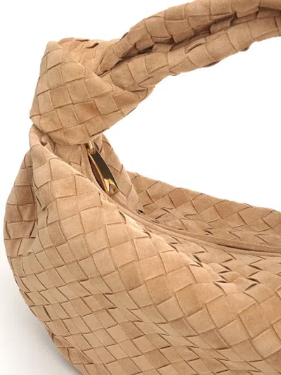 Bottega Veneta Women "jodie" Suede Bag In Nude