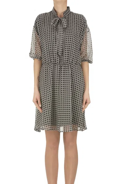 Compagnia Italiana Optical Print Dress In Gray