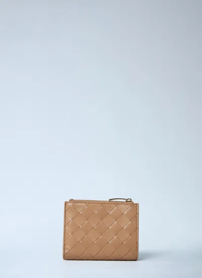 Bottega Veneta Women Small Bi-fold Intrecciato Wallet In Brown