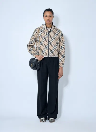 Burberry Women Check Jacket In Neutral