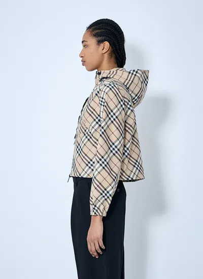 Burberry Women Check Jacket In Neutral