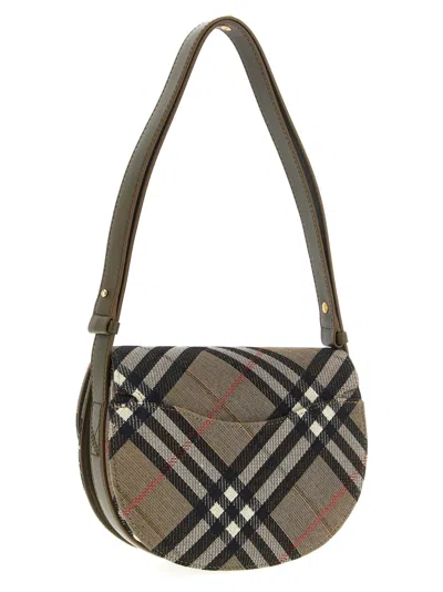 Burberry Women Bridle Canvas And Leather Check Shoulder Bag In Multi