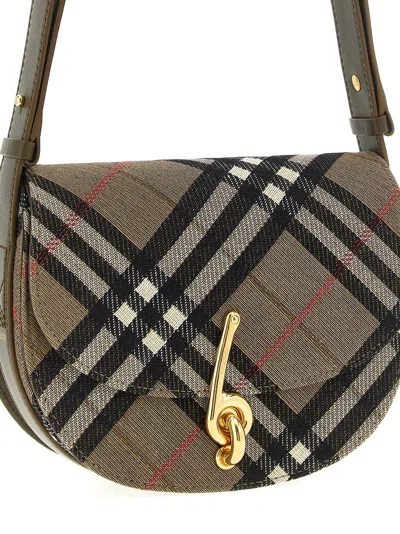 Burberry Women Bridle Canvas And Leather Check Shoulder Bag In Multi