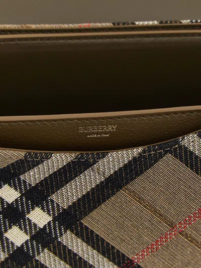 Burberry Women Bridle Canvas And Leather Check Shoulder Bag In Multi