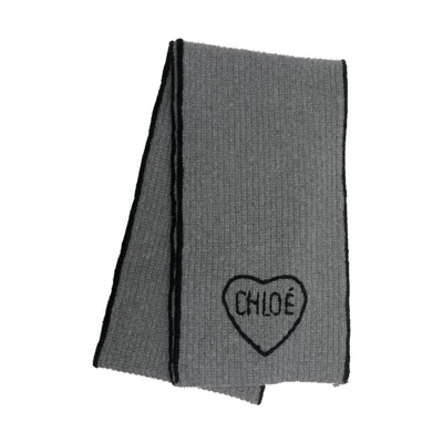 Chloé Chloe' Women Chloe' Encoeur Scarf In Gray