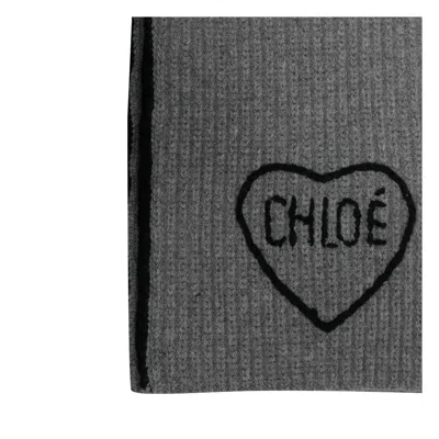 Chloé Chloe' Women Chloe' Encoeur Scarf In Gray