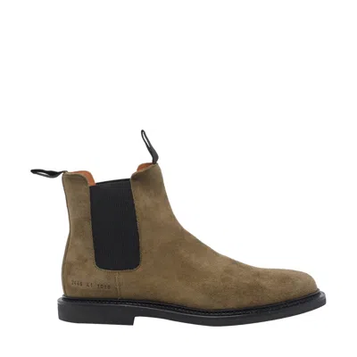 Common Projects Men Waxed Suede Chelsea Booties In Multi