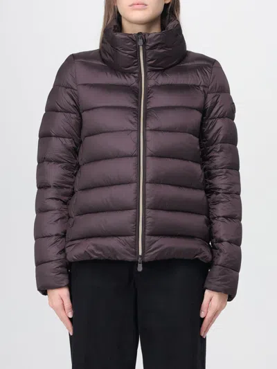 Save The Duck Hooded Zip Coat In Brown