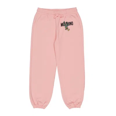 Moschino Kids Cactus Bear Embroidered Track Pants In Pink