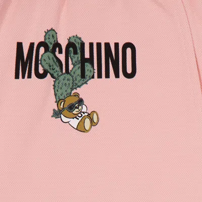 Moschino Kids Cactus Bear Embroidered Track Pants In Pink