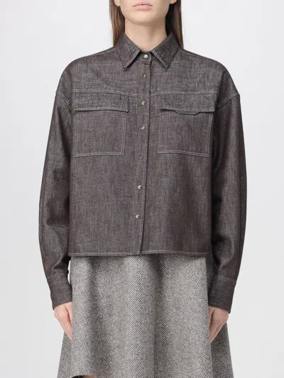 Brunello Cucinelli Shirt  Woman Color Brown In Brown
