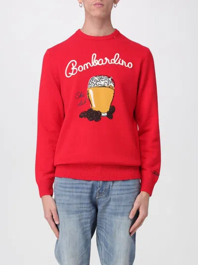 Mc2 Saint Barth Red Heron Embroidered Sweater In Red