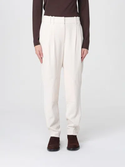 Brunello Cucinelli Pants  Woman Color Yellow Cream In White