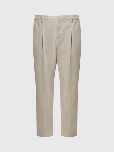 Brunello Cucinelli Relaxed Fit Trousers With Pleats And Pockets In Burgundy