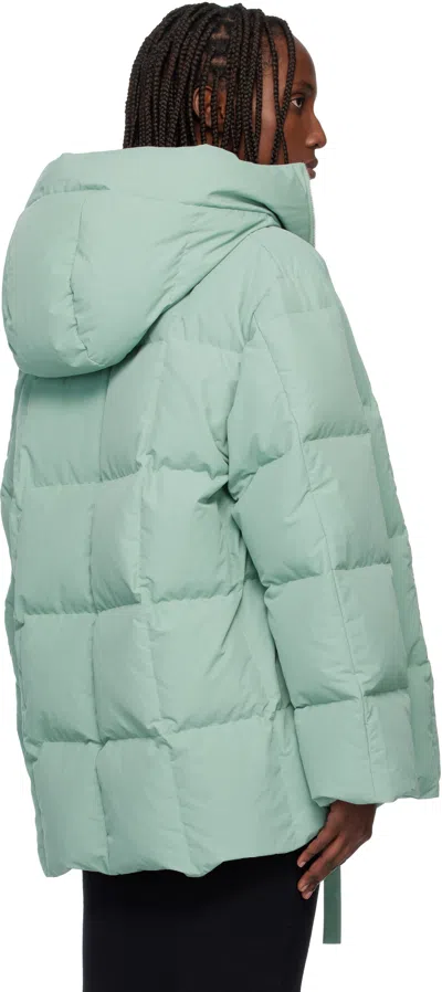 Jil Sander Green Quilted Down Jacket