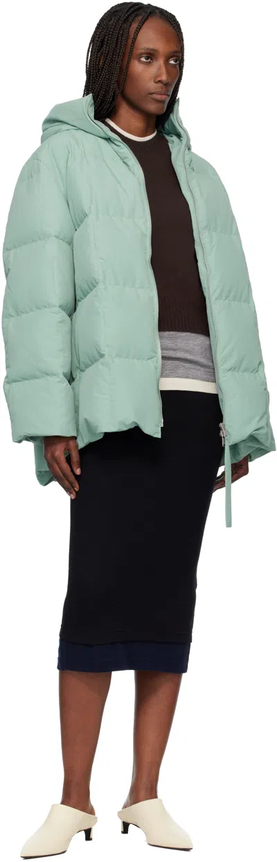 Jil Sander Green Quilted Down Jacket