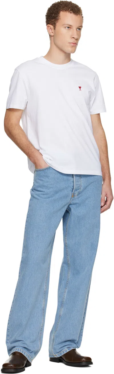 Ami Alexandre Mattiussi Ami Paris Men Cotton T-shirt With Iconic Embroidery In Multi